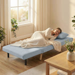 3-in-1 slaapfauteuil, eenpersoons slaapstoel, verstelbare rugleuning in 5 posities, stof, met kussen, grijs