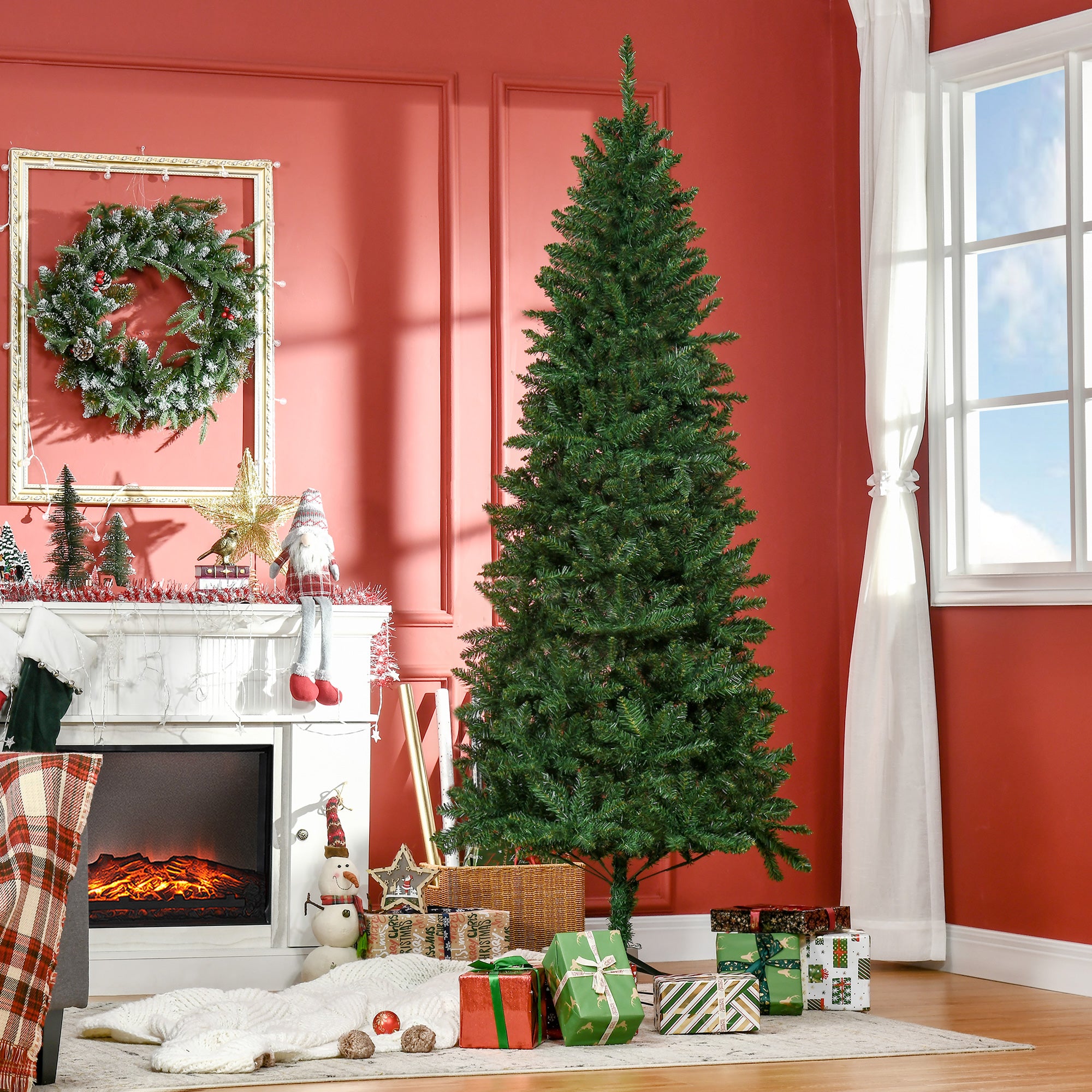 Sapin de Noël Artificiel 210H cm 865 Branches épines Imitation Nordmann Grand réalisme Vert