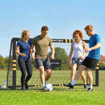 But de Football avec Mousse de Protection, 5 Piquets de Sol et Filet en PE, 180x60x120cm, Jaune