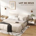 Lot de 2 tables de chevet murales, tables de nuit avec tiroir et plateau à rebords surélevés, 40x30x19,5cm, bois naturel