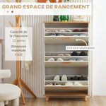 Meuble à chaussures style scandinave 3 abattants 70 x 23,5 x 122 cm blanc