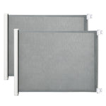 Lot de 2 barrières de sécurité barrière animaux rétractable automatique 1,15L x 0,83H m textilène acier  gris