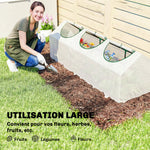 Serre de jardin mini serre 3 fenêtres enroulables couverture en PE haute densité 140 g/m² 180 x 60 x 60 cm blanc