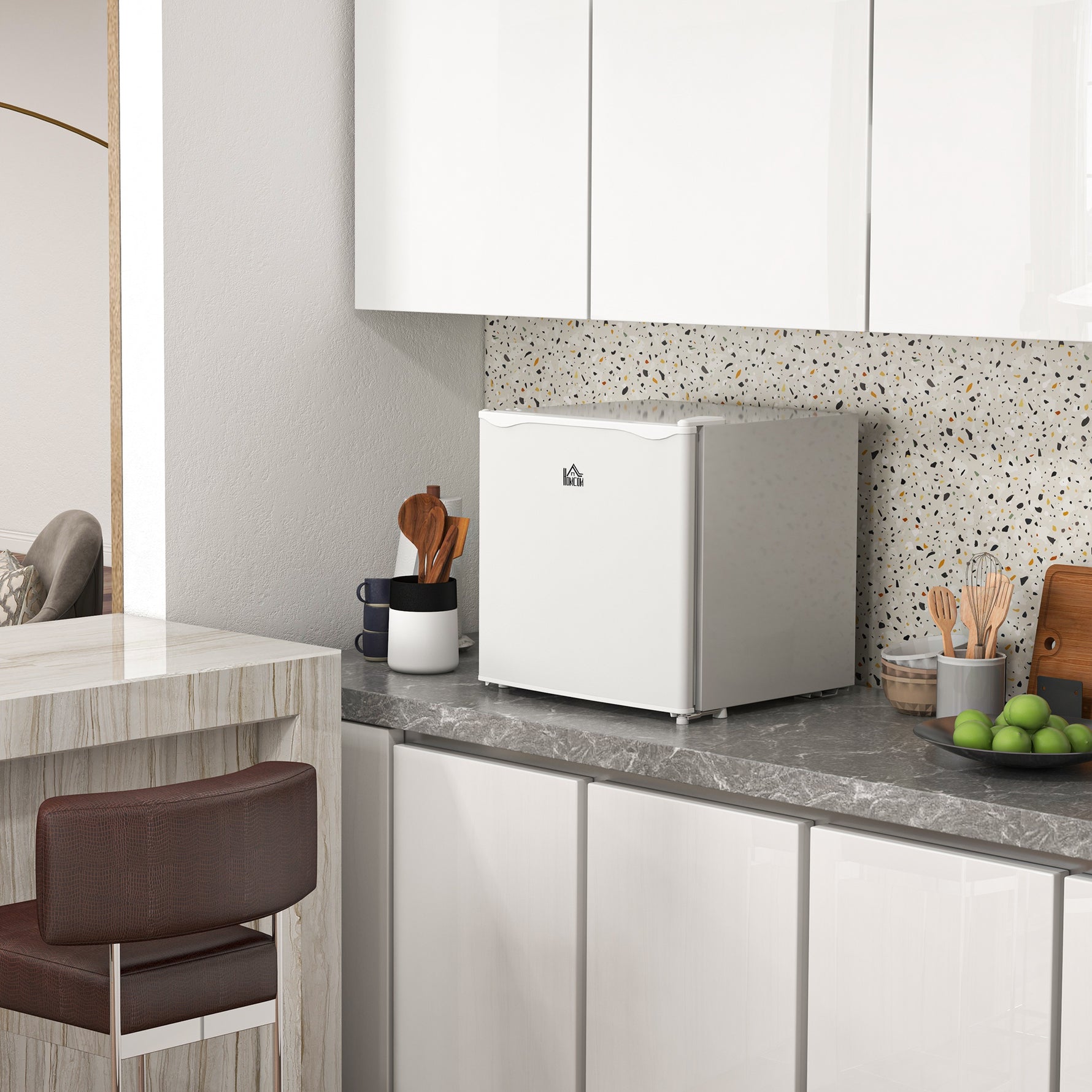 Mini congélateur Température Réglable de -14 à -24°C Compact 35L - étagère Amovible - Porte réversible Classe E Blanc