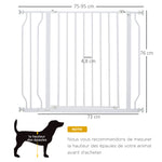 Lot de 2 barrières de sécurité pour animal longueur réglable escaliers couloirs portes sans perçage en acier ABS