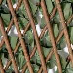 Lot de 4 Haies Artificielles de Lierre Extensible, Feuilles Murale Brise-vue en Polyester Osier, 200 x 100 cm, Vert