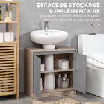 Meuble salle de bain sous Lavabo - meuble sous-vasque - placard 2 portes avec étagère - 60L x 30l x 59,8H cm