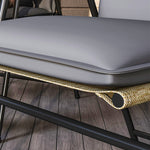 Lot de 4 coussins de chaise extérieur avec attaches et bande réglable, anti-décoloration UPF50+, 124x50x5cm, gris
