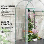Mini serre de jardin serre balcon avec sac de plantation et housse en plastique renforcé, porte enroulable, transparente