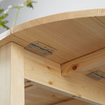Table de salle à manger pliante ovale en bois massif 2 abattants peu encombrante 140L x 70l x 75H cm