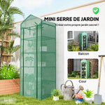 Serre de jardin balcon étagère serre 5 niveaux 0,69 x 0,49 x 1,93 m acier bâche amovible PE vert
