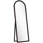 Miroir de sol arqué pleine longueur miroir sur pied cadre en effet imitation pierre pour salon chambre 53x163cm marron
