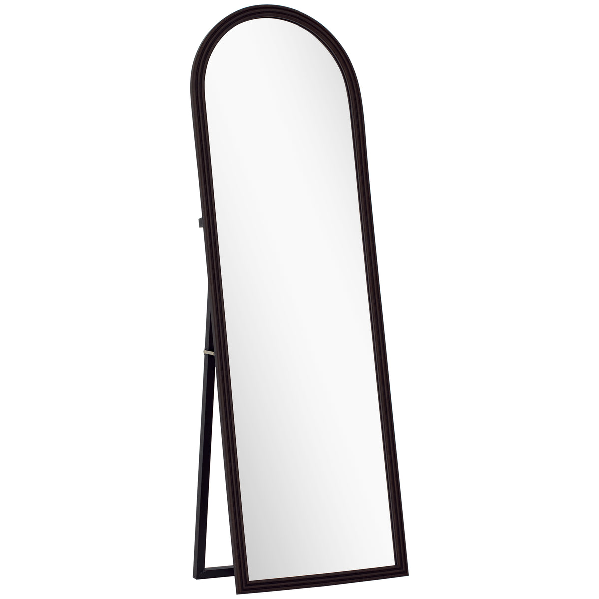 Miroir de sol arqué pleine longueur miroir sur pied cadre en effet imitation pierre pour salon chambre 53x163cm marron