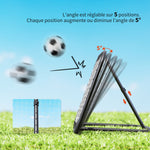 Filet de rebond de football rebondisseur de football ajustable pliable portable 4 piquets de fixations au sol filet de PE noir blanc 78 x 84 x 78 cm