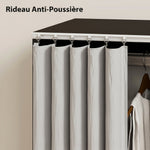 Armoire penderie vêtement dressing mobile 4 roulettes tringle à vêtements et étagères ouvertes 80 x 40 x 128 cm noir