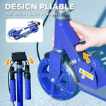 Trottinette enfants 3 à 8 ans, trottinette pliable à 2 roues LED roues lumineuses, 4 réglages en hauteur, bleu