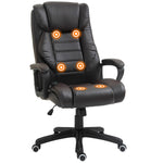 Fauteuil de bureau massant  fauteuil bureau ergonomique grand confort hauteur réglable fonction dossier à bascule revêtement synthétique brun