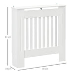 Cache-radiateur couverture radiateur grille d'aération verticale à lattes 78L x 19l x 81H cm en bois Blanc