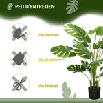 Plante artificielle arbre artificiel monstera deliciosa avec pot inclus hauteur 120 cm intérieure vert