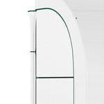 Serre de Jardin adossée avec Étagères 3 Niveaux, Petite Serre de Balcon en Bâche PE 140 g/㎡ 300 x 150 x 213 cm, blanc