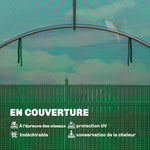 Serre tunnel de jardin 12m², serre de jardin tunnel 295x400x200cm 2 portes et 8 fenêtres bâche PE 140 g/m² vert