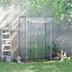 Serre de jardin, serre de balcon, bâche renforcée PVC, châssis en acier, porte zippée enroulable, pour légumes plantes fleurs en toutes saisons intérieur et extérieur, 100 x 50 x 150 cm blanc