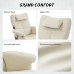 Fauteuil massant avec repose-pied, dossier inclinable jusqu'à 135°, coffre de rangement, télécommande