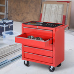 Chariot à outils sur roulettes pour atelier avec 5 tiroirs verrouillable 2 clés acier 69 x 33 x 75 cm rouge