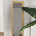 Miroir sur pied mural ou à poser rectangulaire avec cadre en bois pour salon chambre à coucher 37 x 155 cm marron clair