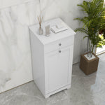 Meuble de salle de bain avec panier à linge, meuble de rangement avec tiroir - 40L x 38l x 90,5H cm - blanc