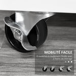 Support d'imprimante à 2 tiroirs meuble de rangement sur roulettes étagères ouvertes et placard, 100 x 35 x 65 cm, blanc