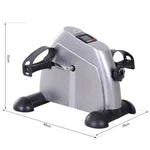 Mini vélo d'appartement pour jambes bras appareil de fitness avec écran LCD dim. 39L x 40l x 31H cm argenté