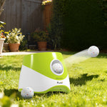 Lanceur de Balles Automatique avec 3 Balles en ETPU, 3 Réglages de Distance 6m/10m/14m, Intérieur et Extérieur, Vert