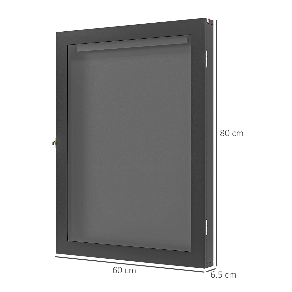 Frame box T-frame cadre pour maillot porte acrylique doublure interne feutre 60 x 6,5 x 80 cm noir