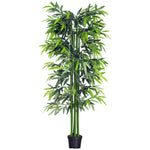 Bambou Artificiel XXL 1,80H m arbre artificiel Feuilles denses réalistes Pot Inclus Noir Vert