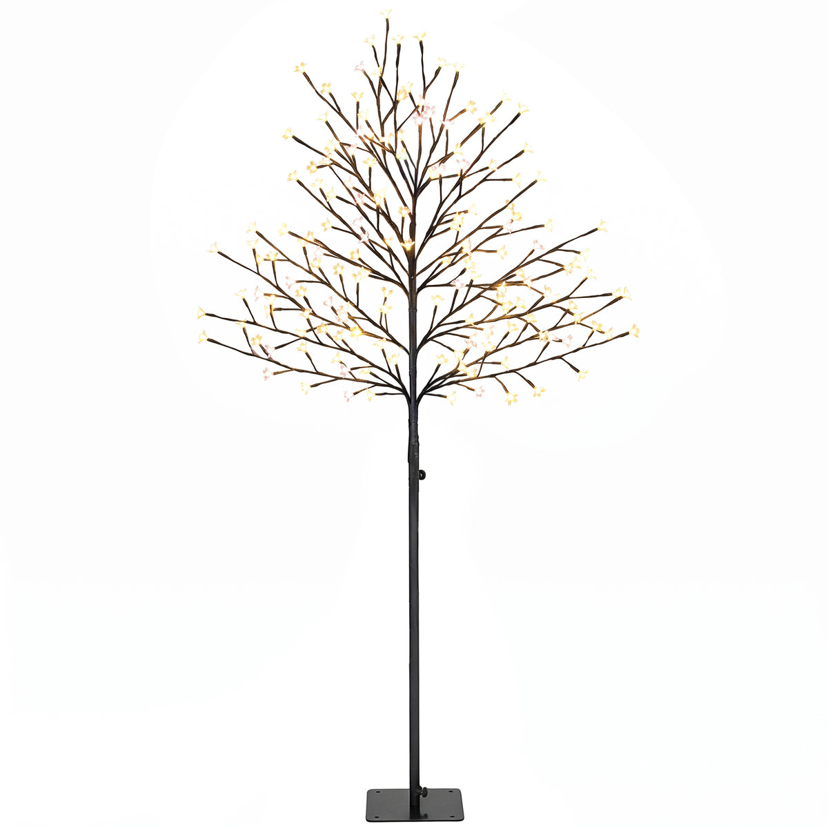 150cm Light-up Artificial Cherry Blossom Tree, 160 LEDs and 16 Flexible Branches, Indoor and Outdoor Decoration