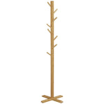 Portemanteau en bambou, portant à vêtements avec 8 patères, pour couloir, chambre, buanderie, bois naturel