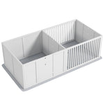 Boîte de mise bas pour chiens et chiots, parc de mise bas pour chiens porte à hauteur réglable 166 x 80 x 50 cm, blanc