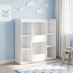 Meuble rangement enfant, bibliothèque enfants avec 8 compartiments et étagère supérieure, 104 x 29 x 101,5 cm, blanc