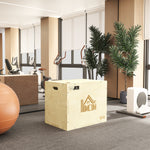 Box jump pliométrie 3 en 1 - Collaboration .fr x FFHandball - saut musculation fitness 61x51x76cm bois