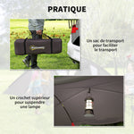 Tente de camping familiale pour 4-6 personnes, tente tunnel imperméable 3000 mm avec 2 portes, sac de transport, noir