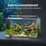 Aquarium 43L en Verre Trempé avec Tapis de Protection Pour Poissons, Crevettes, Tortues, 50 x 30 x 30 cm, Transparent
