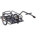 Fahrradanhänger, Transportanhänger für Fahrräder, 70 l, 155 L × 71,5 B × 77 H cm, Klappdeichsel mit universeller Befestigung, Stahl, maximale Traglast 40 kg, schwarz