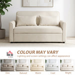 Canapé Convertible 2 Places 3 en 1, Canapé-Lit Clic Clac en Chenille 142 cm, Dossier Réglable, 2 Oreillers, Beige-8