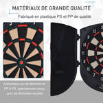 Cible jeu de fléchettes électronique refermable 26 jeux jusqu'à 8 joueurs affichage LCD haut-parleur noir