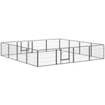 Parc pour chien, enclos chien 16 panneaux modulable et pliable, portable en acier avec portes 80 x 60 gris