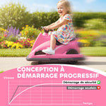 Auto-Tamponneuse Enfant 6V, Rotation à 360°, Musique, Klaxon, Démarrage Doux, 2,5 km/h, pour Âges 3-8, 74x53x48cm, Rose