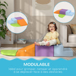 4 blocs de construction XL - modules de motricité - mousse EPE polyuréthane, vert orange violet et bleu
