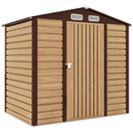 Abri de Jardin 2,27 m² gants inclus porte verrouillable ventilations acier galvanisé 190 x 131 x 188 cm chêne