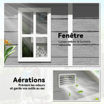 Abri de jardin en résine 2,7 m² avec plancher portes à loquet 3 fenêtre structure en aluminium 240 x 190 x 228 cm gris
